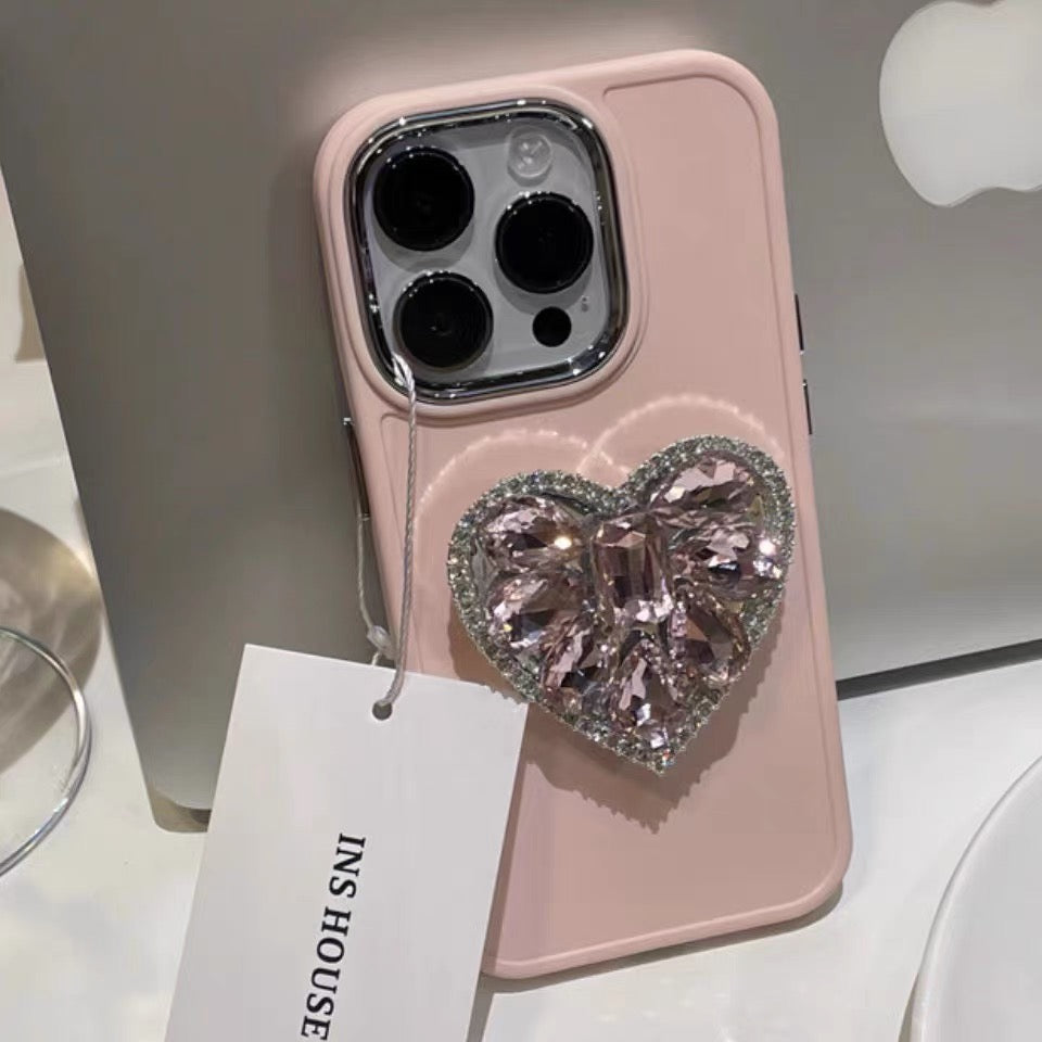 Pink Heart pearl iPhone case