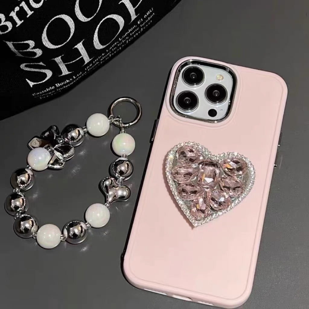 Pink Heart pearl iPhone case