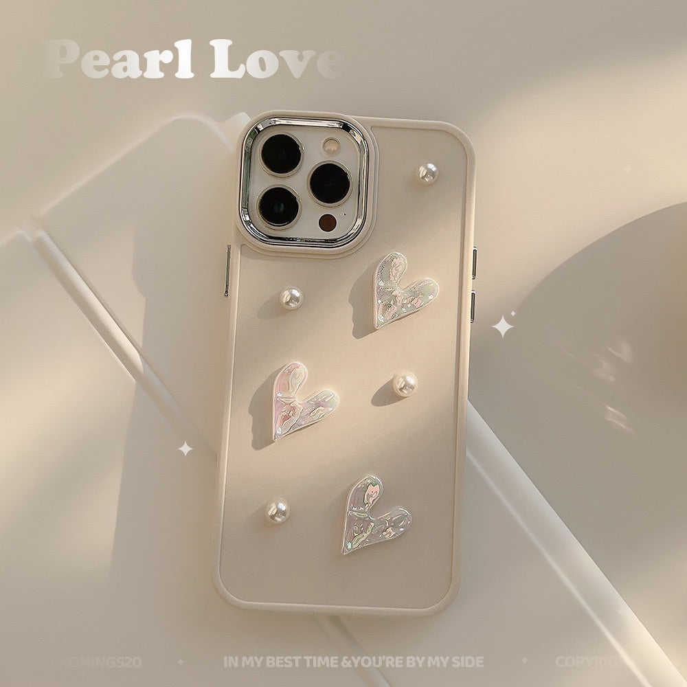 white pearls&hearts +FREE CHARMS