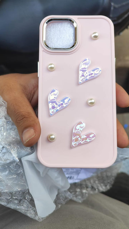 Review 1 photo for pink heart&pearl  + FREE CHARMS