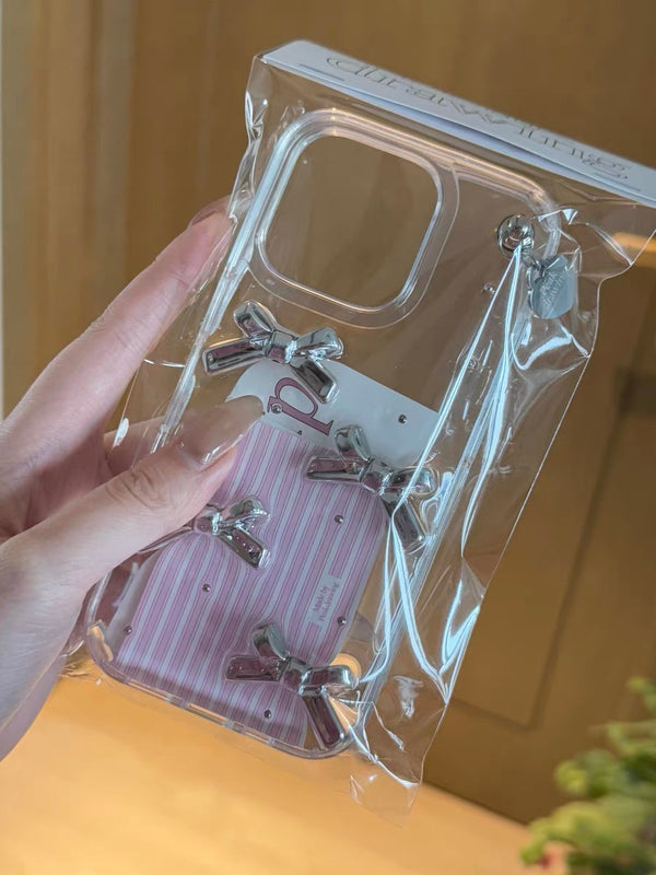 Review 1 photo for TRANSPARENT SILVER BOWKNOT IPHONE CASE S0345