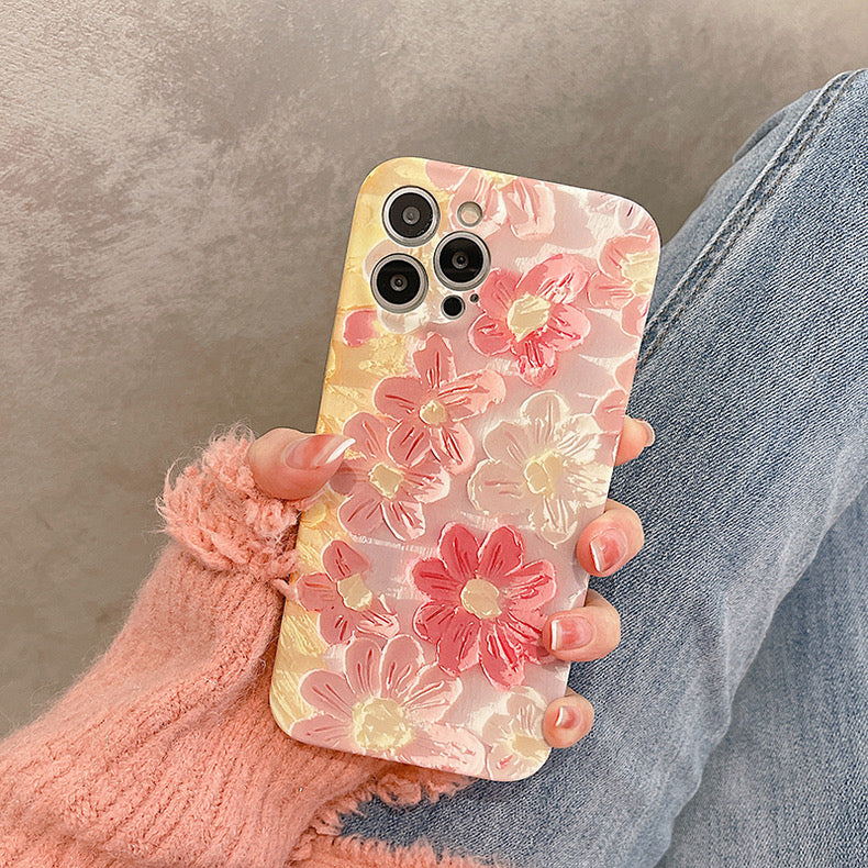 Pink floral 3D iPhone case