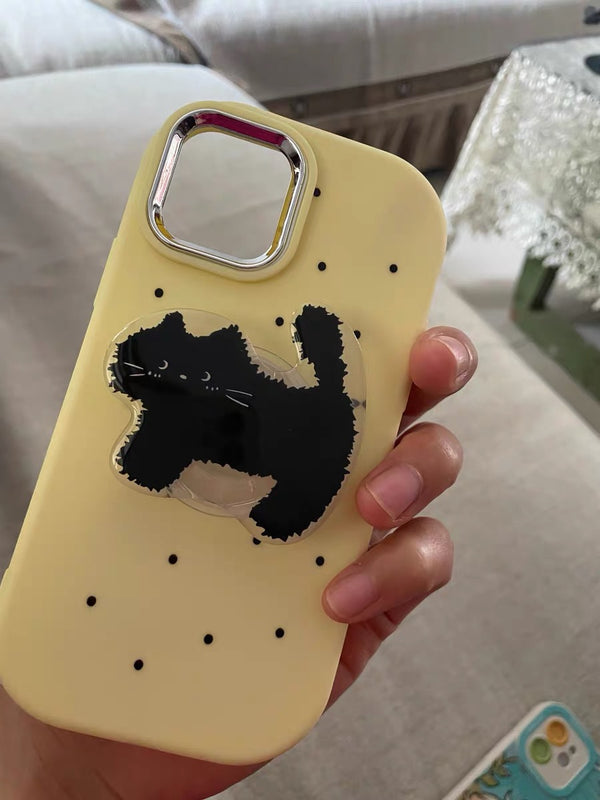 Review 3 photo for YELLOW CAT IPHONE CASE WITH HOLDER S0341