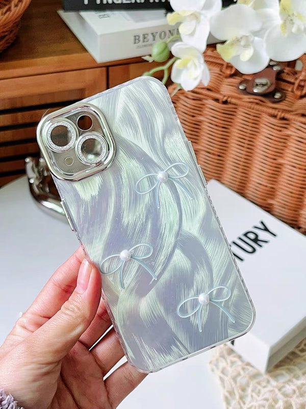 Review 2 photo for SILER TRIPLE BOW PEARL IPHONE CASE  WITH CHARM S0340