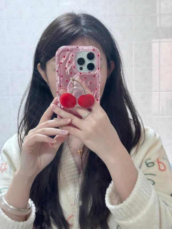 Review 2 photo for CHERRY RED IPHONE CASE WITH HOLDER S0336