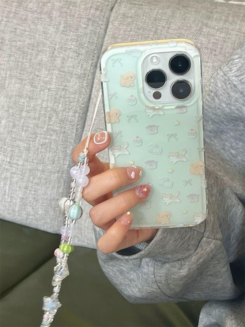 MINTY IPHONE CASE WITH CHARM S0334