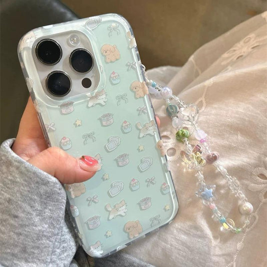 MINTY IPHONE CASE WITH CHARM S0334