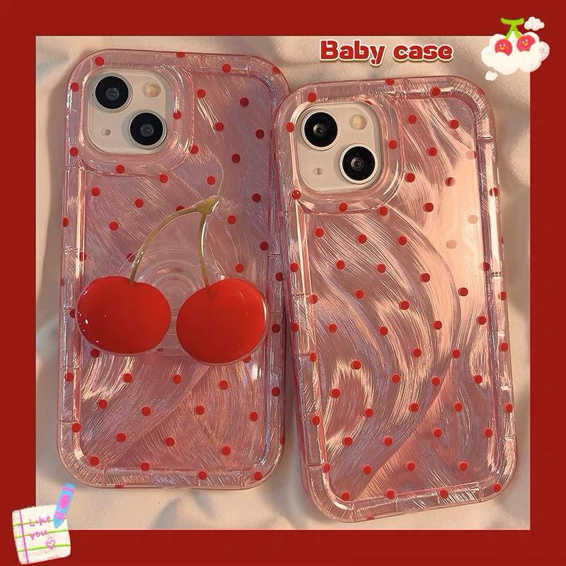 CHERRY RED IPHONE CASE WITH HOLDER S0336