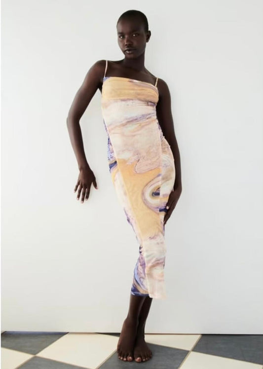 Draped tulle dress