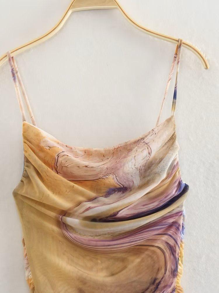 Draped tulle dress