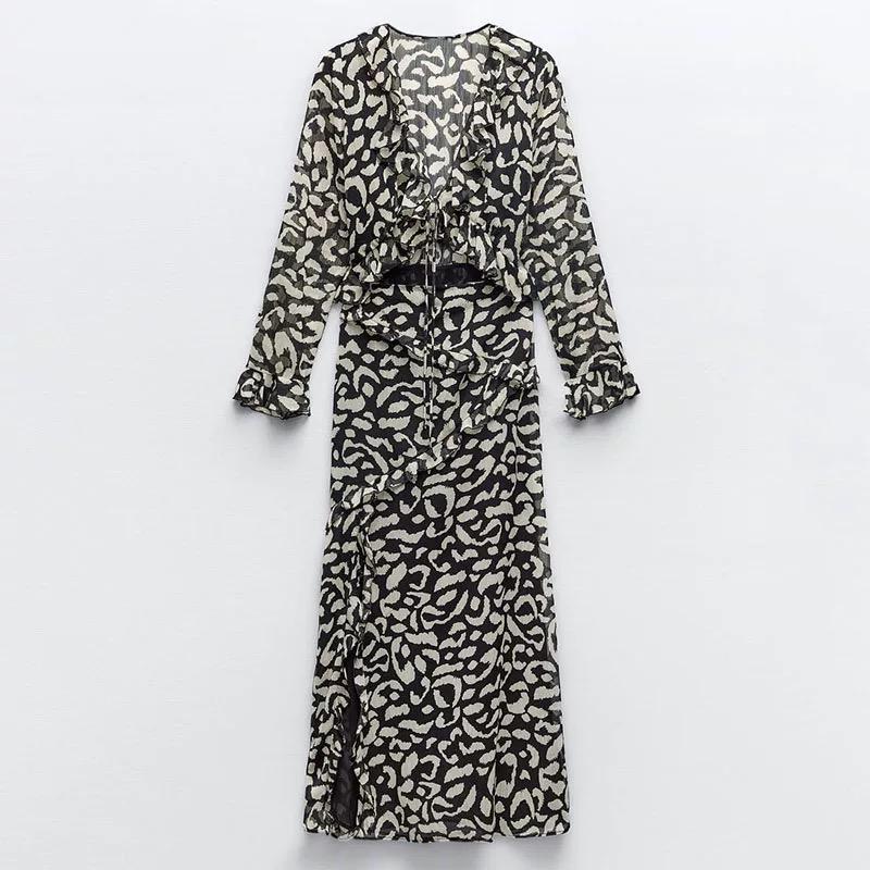 Black Beige Animal Print Dress